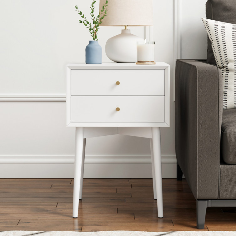 Harper 2 Drawer Wood Nightstand with Storage